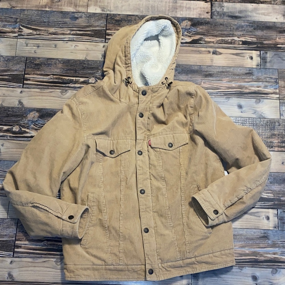 Levi's Corduroy Beige Sherpa-Lined Jacket